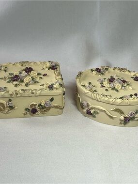 Vintage 1993 Resin Trinket Boxes By Dezine